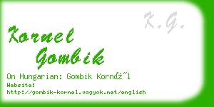 kornel gombik business card